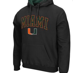 Miami Hurricanes Colosseum Black and Green Hoodie